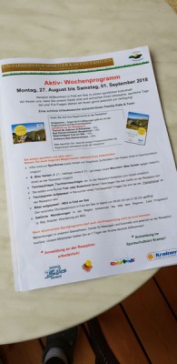 Tennishotel Brennseehof weekly program