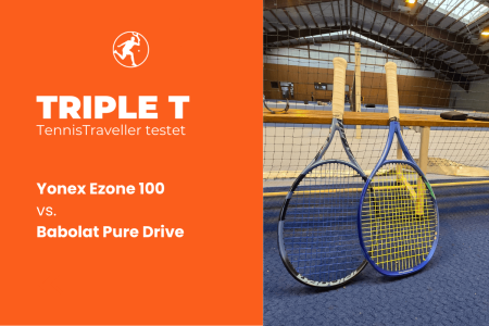 TennisTraveller testet: YONEX Ezone 100 vs. Babolat Pure ... Bild 1
